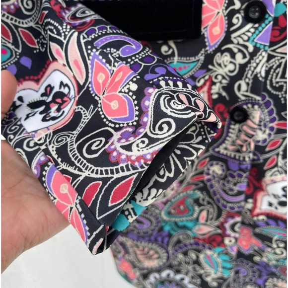 OC Order Plus Womens Carlisle Paisley Stylish Printed Coat Multicolor Sz Large - Picture 12 of 15